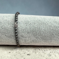 Православна гривна с хематит и метален кръст