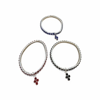 Гривна с кръст и кристали – червена, черна и синя