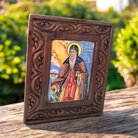 Икона на Свети Йоан Рилски Чудотворец – дървена резбована рамка