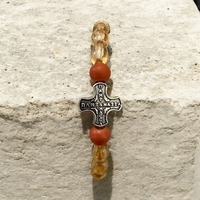 Православна гривна с кръст ПАНТАНАССА – топли камъни и духовна закрила