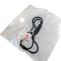 Сребърна гривна 925 с кръст и черен конец