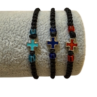 Восъчна плетена гривна с цветен кръст