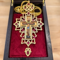 Архирейски нагръден кръст с емайл и декоративни камъни