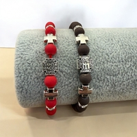 Православни гривни с кръстове – черна и червена Agia Pantanassa