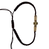 Православна плетена гривна с кръст