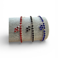 Гривна с кръст и кристали – червена, черна и синя