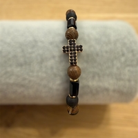 Православна гривна с кръст и черни камъни