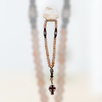 Православна броеница с естествени мъниста и кръст