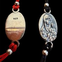 Сребърна гривна 925 с икона – червен или черен конец