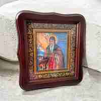 Икона на Свети Йоан Рилски Чудотворец с дървена рамка