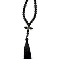 Православна броеница с черни мъниста и пискюл