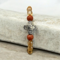 Православна гривна с кръст ПАНТАНАССА – топли камъни и духовна закрила