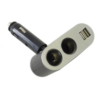 Разклонител за запалка с 2 гнезда и 2  USB - PG151