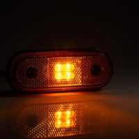 LED ЛЕД Светодиоден Водоустойчив Оранжев Жълт Габарит Маркер Токос Fristom 12 - 24V за камион бус ван пикап ремарке каравана платформа и др. 120mm x 46mm x 18mm