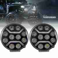 LED + DRL Диоден Халоген Фар Бял Оранжев Габарит Ø 230 мм 12V 24V за джип камион трактор багер земеделски машини и др.