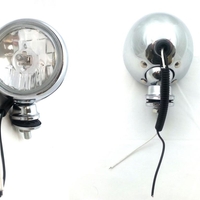 Комплект от 2бр. хромирани бели кръгли халогени 12v за кола ролбар 4x4 джип мотор 3.5 инча 9см