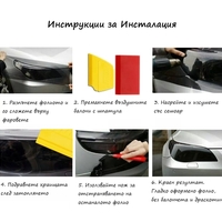 Черно Матирано Защитно Декоративно Фолио за фарове стопове и мигачи 30 см х 10м