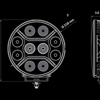 LED + DRL Диоден Халоген Фар Бял Оранжев Габарит Ø 230 мм 12V 24V за джип камион трактор багер земеделски машини и др.