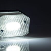 2 Броя LED Лед Габарит с Рефлектор, Бяла Светлина, Маркер, Токос, 12V - 24V, E-Mark E9, За Каравана, Кемпер и др.