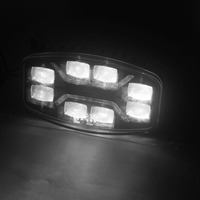 LED ЛЕД мощен диоден фар халоген лампа 12V - 24V 48W бяло-жълто за АТВ джип камион трактор земеделски и селскостопански машини и др. 245 x 139.4 x 90 mm E-mark E9