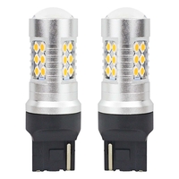 Комплект от 2бр. LED Лед Диодни крушки T20 WY21W Canbus 3030 24SMD 12V-24V оранжева светлина