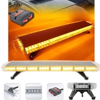 Мощна аварийна сигнална лампа 98 см 72 LED ЛЕД блиц маяк буркан лед бар 12-24V със 15 режима на работа жълта за пътна помощ платформа снегорин багер бус ван и др.
