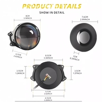 3D LED фарове халогени дяволски очи Devil Eyes с лупи 3 инча 8см 12V с мобилно приложение
