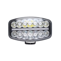80W LED Лед Фар Халоген с DRL дневни светлини габарит бяло - оранжево неон ефект 24,5см x 13,9см, 4100lm, 12V - 24V, E-Mark Подходящ За DAF MAN Scania Volvo и др.