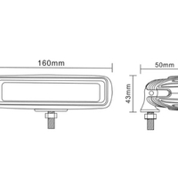 16 См Лед Диоден Бар Халоген Лампа Прожектор с Мигач 12V 24V