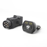 Комплект Безжични Преносими Диодни Лед Led Стопове Wireless с Магнит и Вендуза Неон Neon Ефект Иновационен дизайн триъгълна форма 12V за Ремарке Каравана Платформа и др.