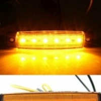 Светодиоден Маркер, габарит, токос, рибки, рибка, светлина със 6 LED ЛЕД за камион, бус, ван, ремарке, каравана, платформа, 12 - 24V оранжев