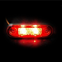 ЧЕРВЕН LED Заден Маркер Токос Габарит за Бус Платформа Камион Ремарке Автобус - 75 мм х 22мм - 12V