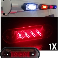 LED Маркер, Диоден Габарит, Токос, Червен, 12V-24V, Светлина За Камион, Бус, Ван, Ремарке, Каравана, Извит Гръб за Директен Монтаж на Ролбар, Булбар
