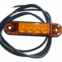 LED Светодиоден Габарит, Маркер, Токос, Жълт, Оранжев, Овален, Е-Mark, 4 LED, 12V-24V, 8 см