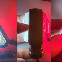 Комплект от 2 броя 18LED ЛЕД мини светодиоднен габарит токос тип рогче 12 - 24V бяло - червено с триъгълна форма Неон Ефект за ремаркета платформи камиони и др.