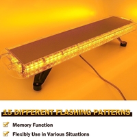 Мощна аварийна сигнална лампа 98 см 72 LED ЛЕД блиц маяк буркан лед бар 12-24V със 15 режима на работа жълта за пътна помощ платформа снегорин багер бус ван и др.