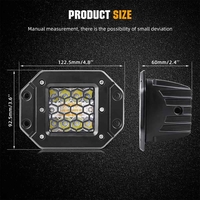 Комплект от 2 броя Лед LED Халогени фарове бяла + оранжева Аварийна Светлина за вграждане 12V - 24V Dual Combo Light Двойна Светлина Flash Блиц Мигащи 6 режима
