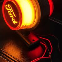 Комплект от 2 броя LED ЛЕД страничен габарит рогче 12 -24V оранжево - червено “old school” Неон Ефект с лого FD