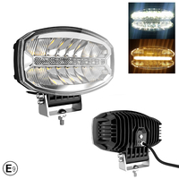 80W LED Лед Диоден Фар Халоген Лампа С Три Функции Неон Neon Ефект Бяло-Жълто / Оранжево 5800lm 12V - 24V E-Mark