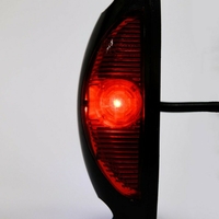 Универсален LED Страничен Габарит червено-бяло с плоска основа за вертикален монтаж за бус ремарке камион каравана кемпер 24V