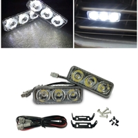 Комплект Предни Мощни 3 Led Лед Диодни Дневни Светлини 12V 3W НОВИ