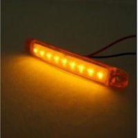 1 брой ЛЕД LED Оранжев Жълт Диоден Маркер Габарит Токос със 9 светодиода за камион ремарке бус ван каравана платформа 24V