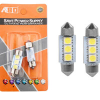 Комплект 2 бр. LED крушки C5W 31 mm, 3x SMD 5050, 6000–6500K бяла светлина – блистер