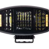 Универсален мощен LED ЛЕД 100W фар халоген лампа 12V - 24V с DRL/parking светлина бяло-жълто за АТВ джип камион трактор