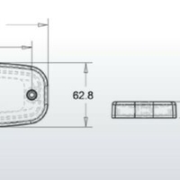 LED Червен Светодиоден Габарит Маткер Токос Неон Ефект, 122mm x 63mm , с Три Функции 12V-24V