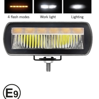 LED комбиниран халоген Flexzon / работна лампа с бял DRL и аварийна блиц светлина с 4 режима, IP65/67K, 12–24V