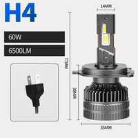 Комплект от 2 броя LED ЛЕД диодни крушки H4 Х4 12V 120W 13000lm за фарове Canbus без грешки 6000К къси/дълги
