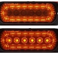 24LED Лед Диоден 12-24V оранжев Габарит Маркер Токос с два режима на светене с черно стъкло за камион бус ван каравана платформа кемпер