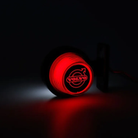 Комплект от 2 броя LED ЛЕД страничен габарит рогче 12 -24V оранжево - червено “old school” Неон Ефект с лого Vol