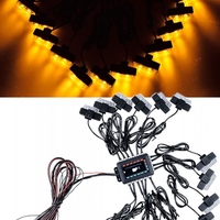 Комплект 16 Броя С Контролер 2 LED Лед Диодна Сигнална Аварийна Блиц Мигаща Светлина Пътна Помощ Платформа 12V